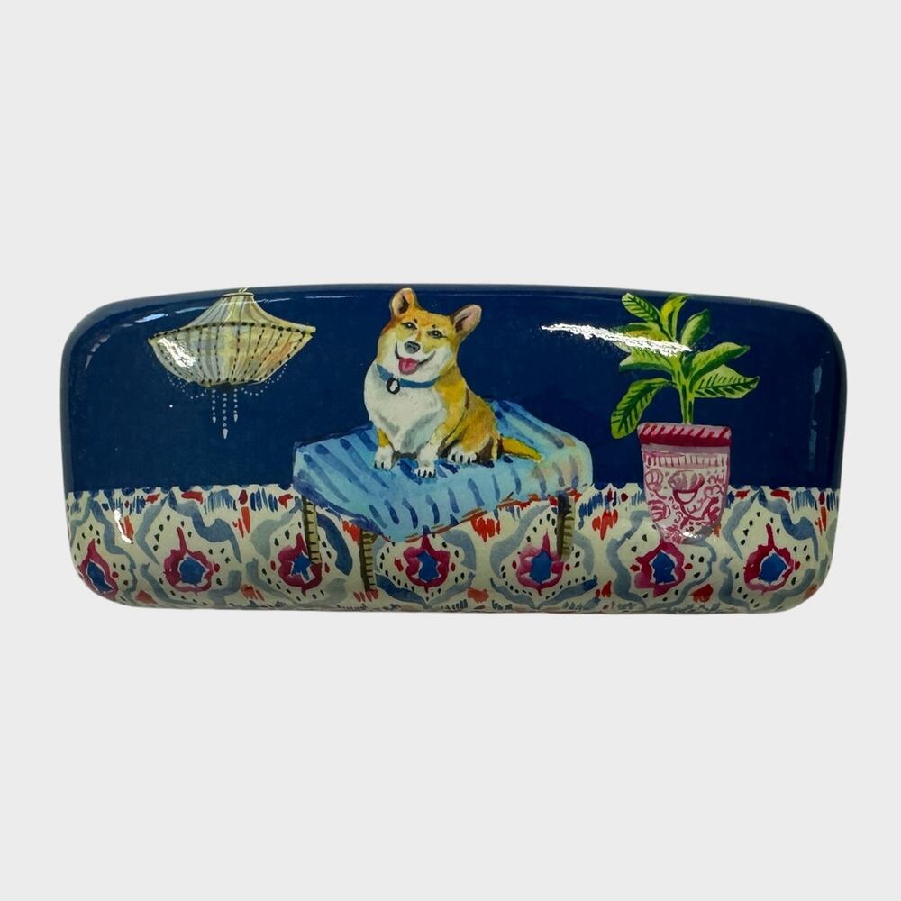 Punch Studio Hard Eyeglasses Case Cordi Dog with Plant